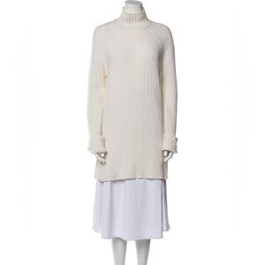 Wool mock neck sweater tunic dress